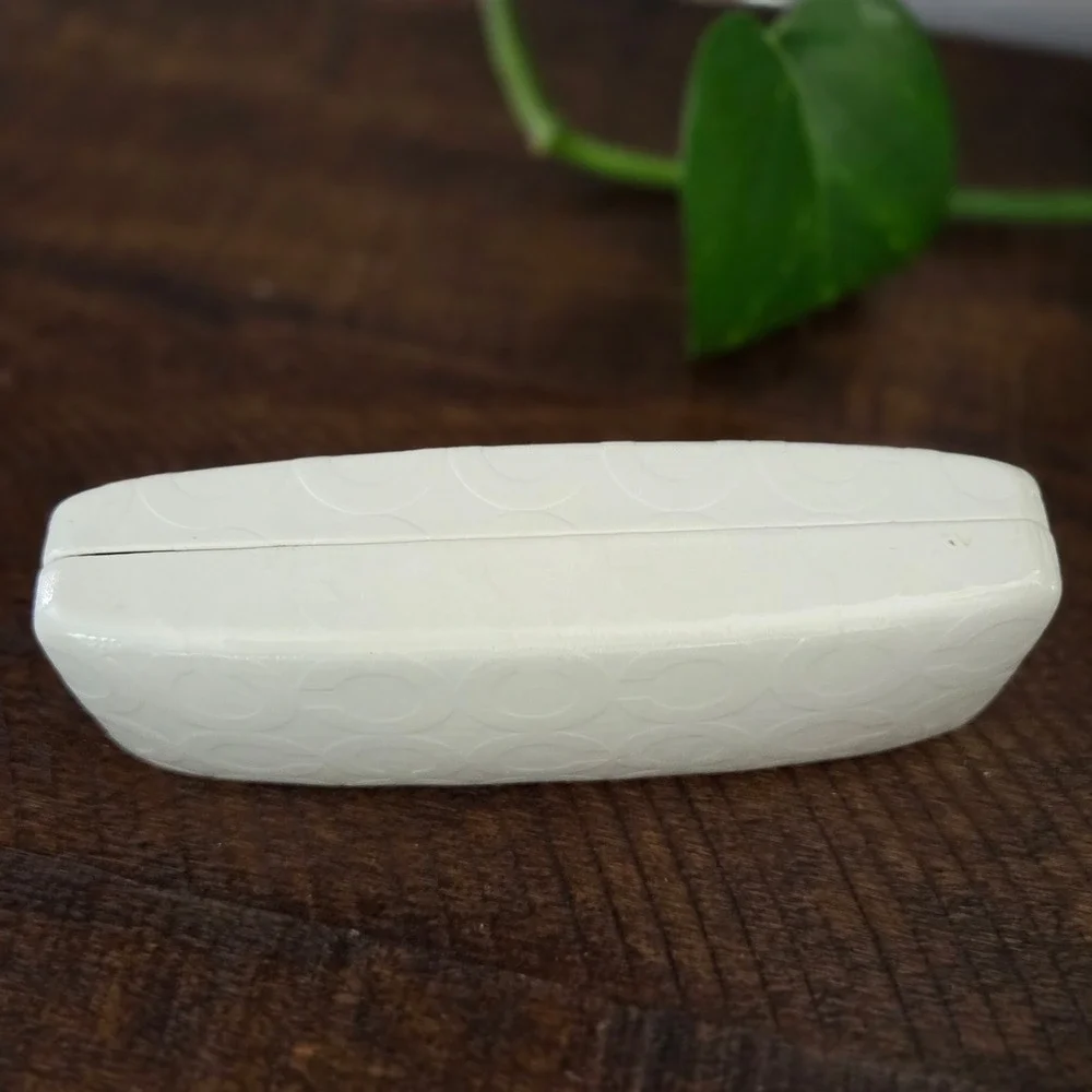 Coach Eyeglasses Case White Embossed Signature C Hard Shell Womens